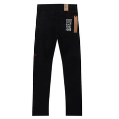 Ksubi Red Outline Logo Embroidered Black Slim Jeans
