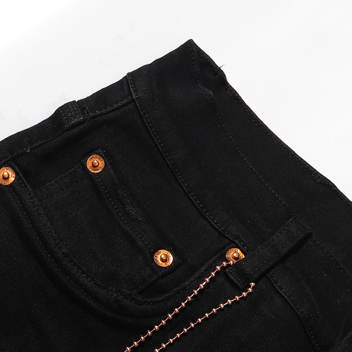 Purple‑Brand Solid Black Clean Straight Leg Jeans