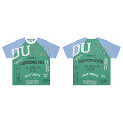 DUAA Forever Green Blue Raglan Cropped T-Shirt