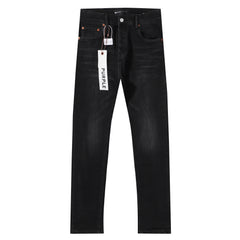 Purple‑Brand Black Gradient Whisker Straight Leg Jeans