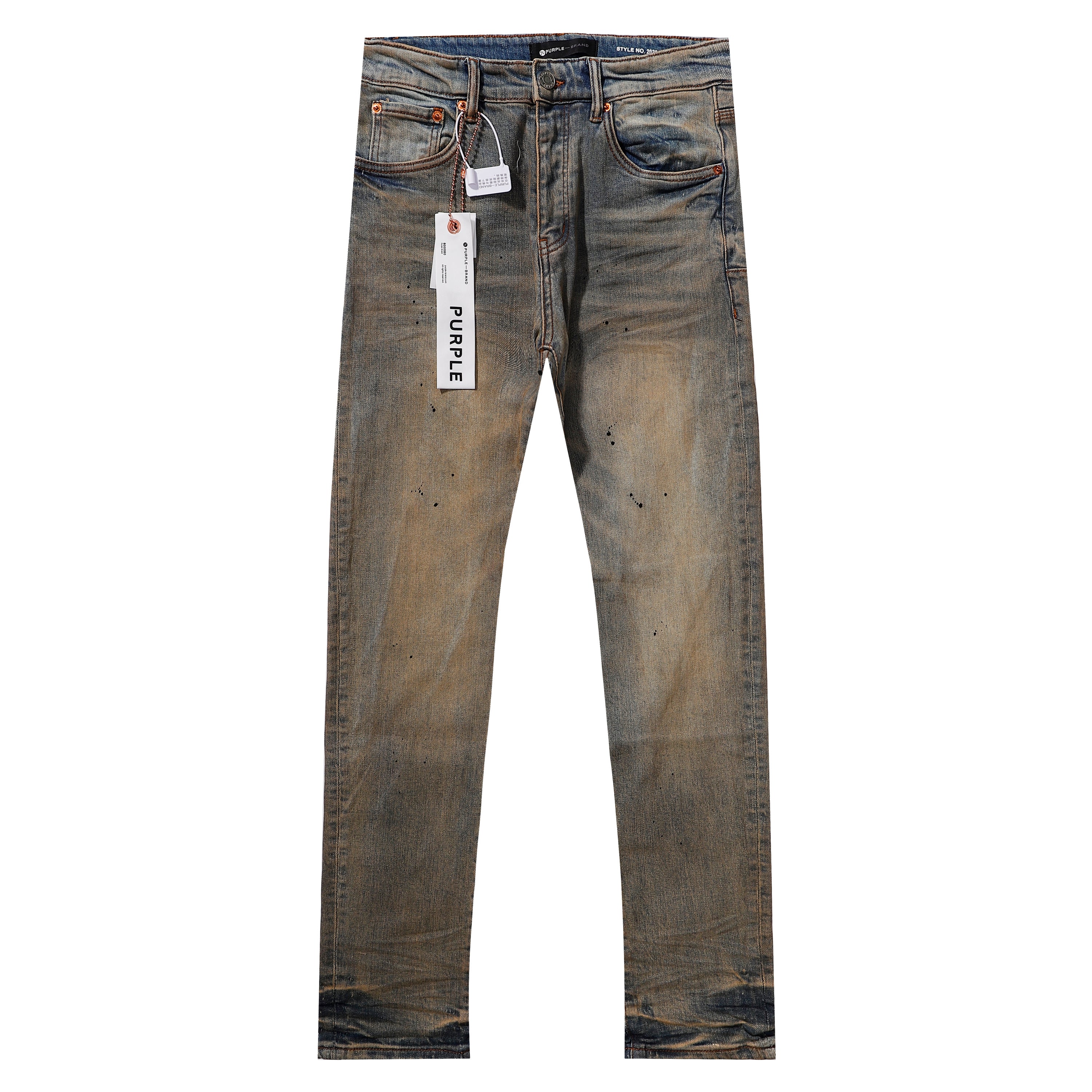 Purple‑Brand Vintage Paint Splatter Straight Leg Jeans