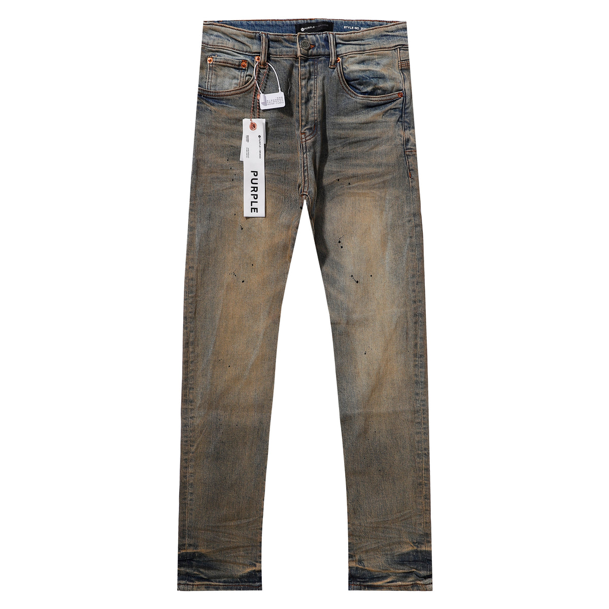 Purple‑Brand Vintage Paint Splatter Straight Leg Jeans