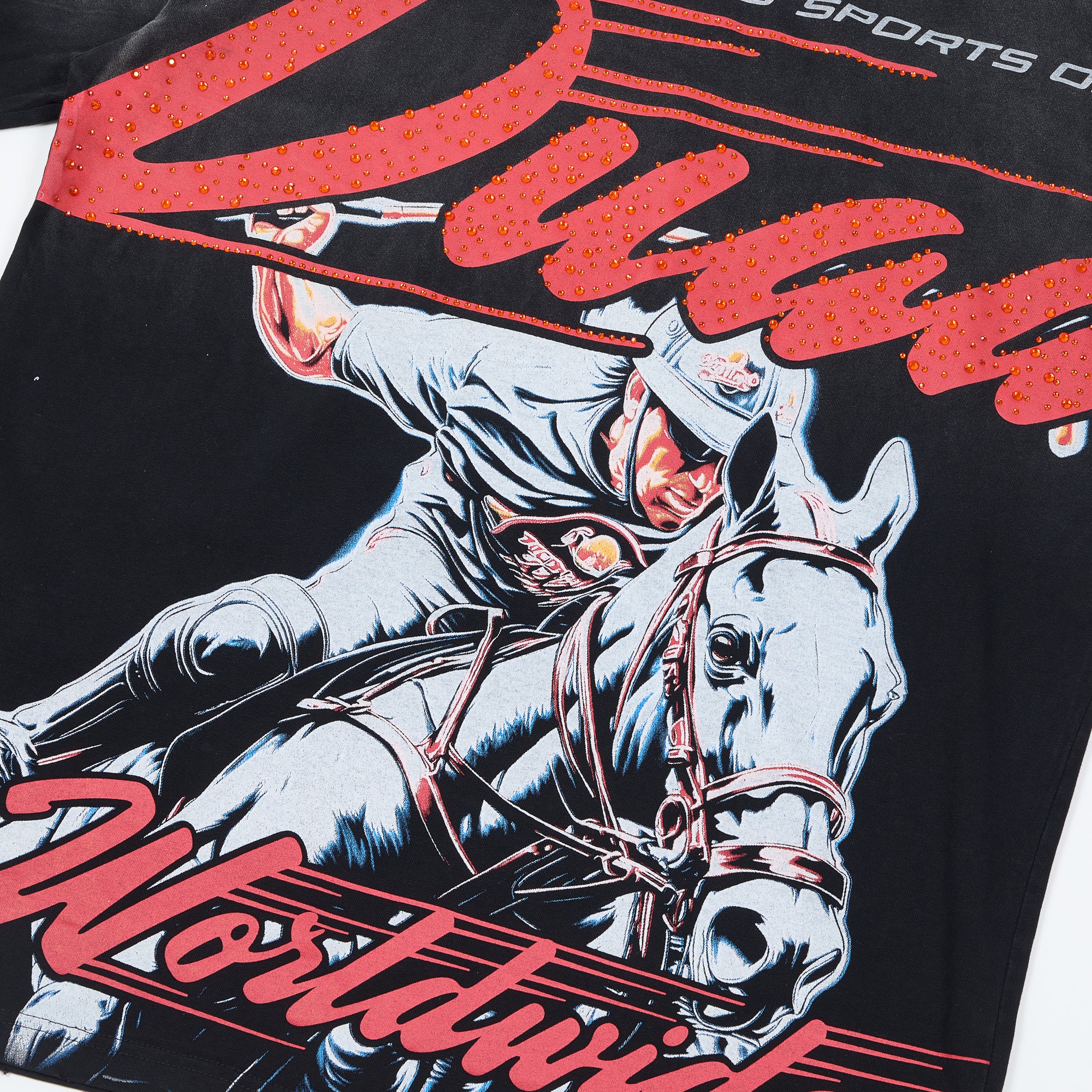 DUAA Worldwide Polo Horseman Vintage Black Washed T-Shirt