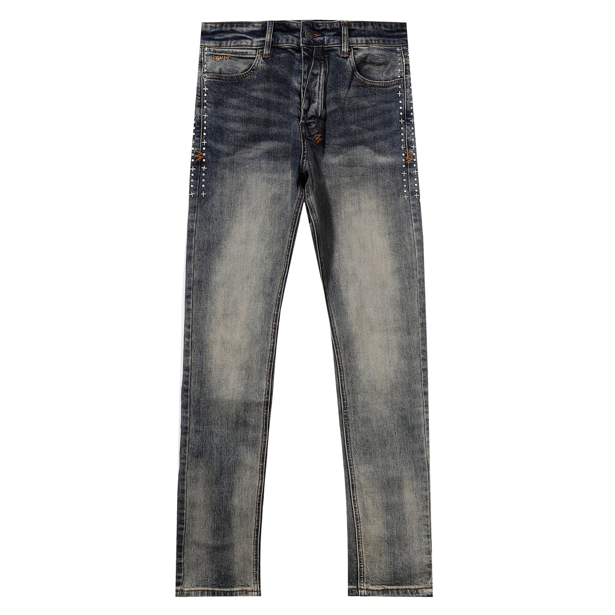 Ksubi Vintage Washed Side Cross Stitch Slim Jeans