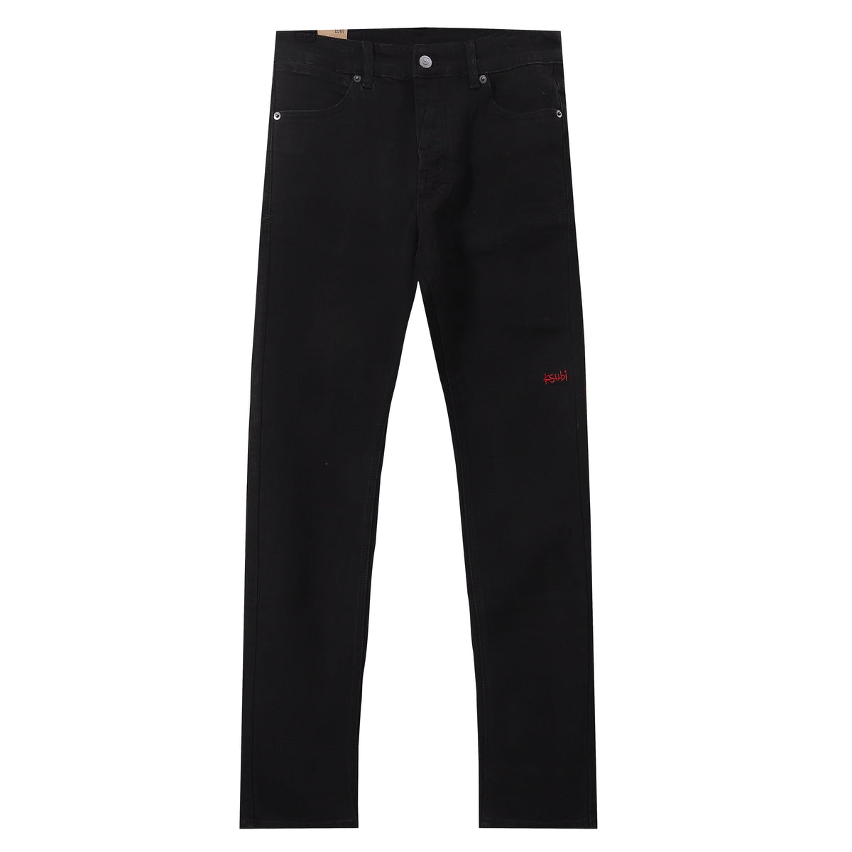 Ksubi Red KSUBI Letter Embroidery Solid Black Slim Jeans