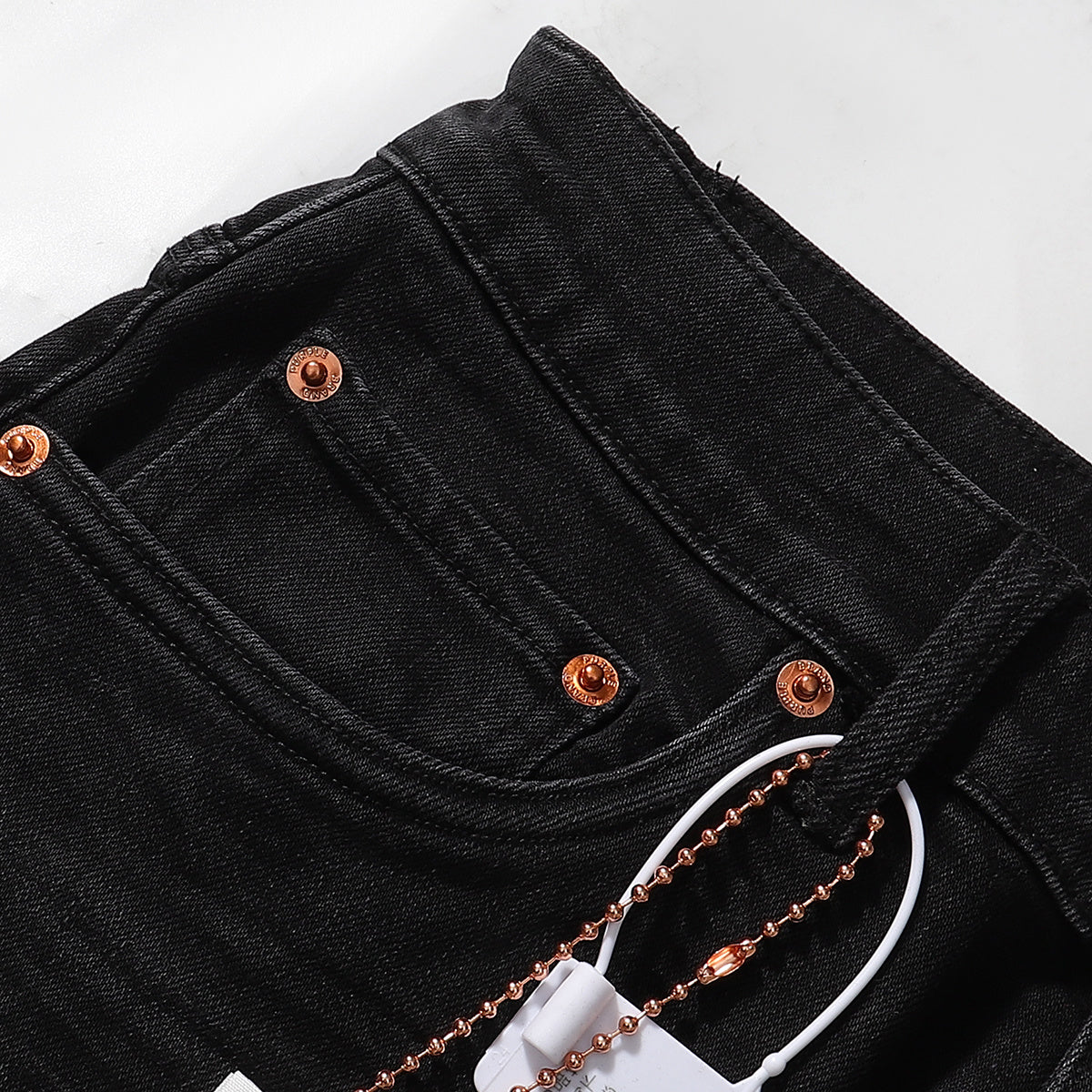 Purple‑Brand Black Gradient Whisker Straight Leg Jeans