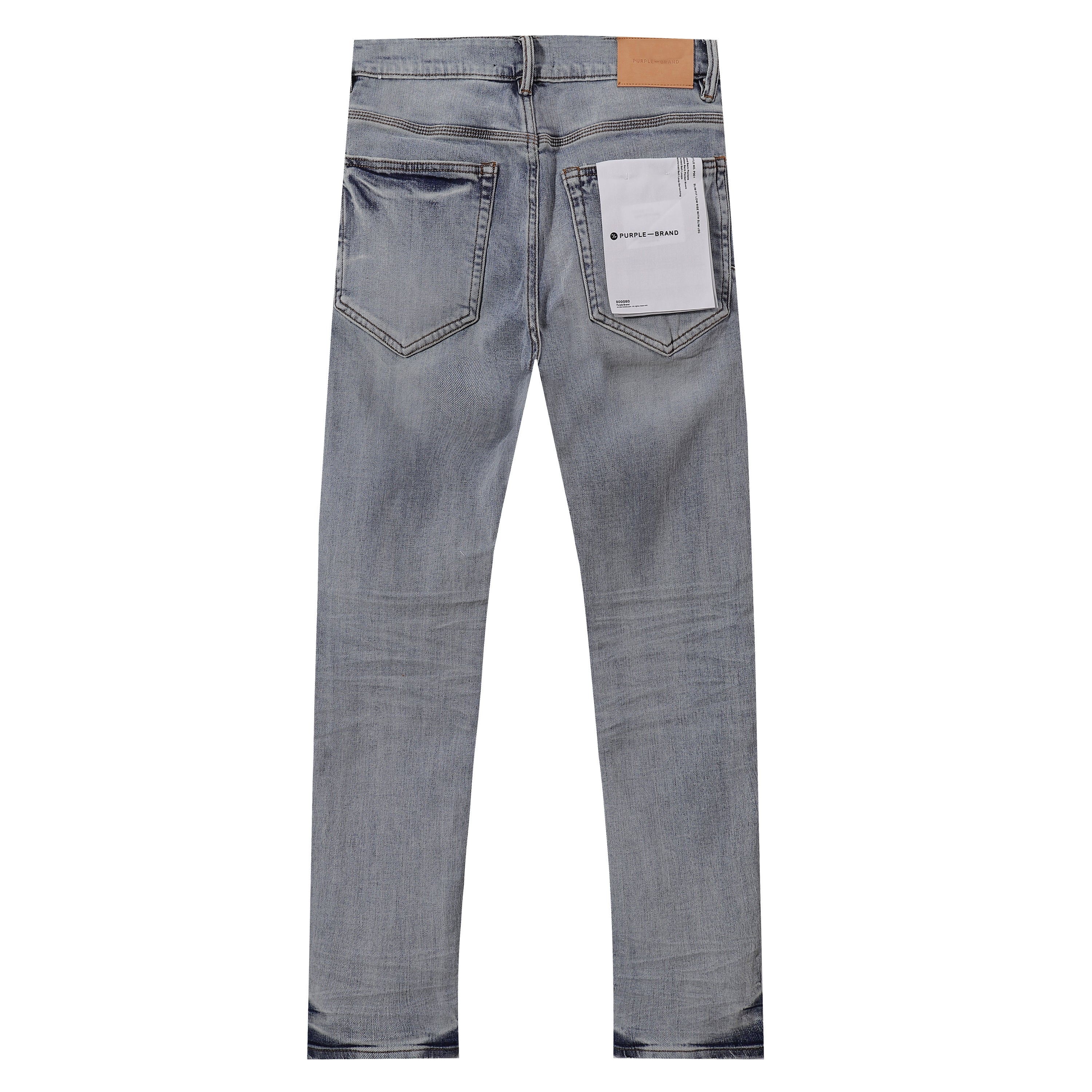 Purple‑Brand Light Vintage Gradient Hem Straight Leg Jeans