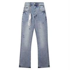 Purple‑Brand Side Rhinestone Studded Flared Denim Jeans Two‑Tone