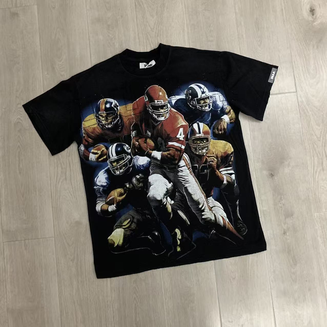 DUAA American Football Legends Vintage Black Washed T-Shirt
