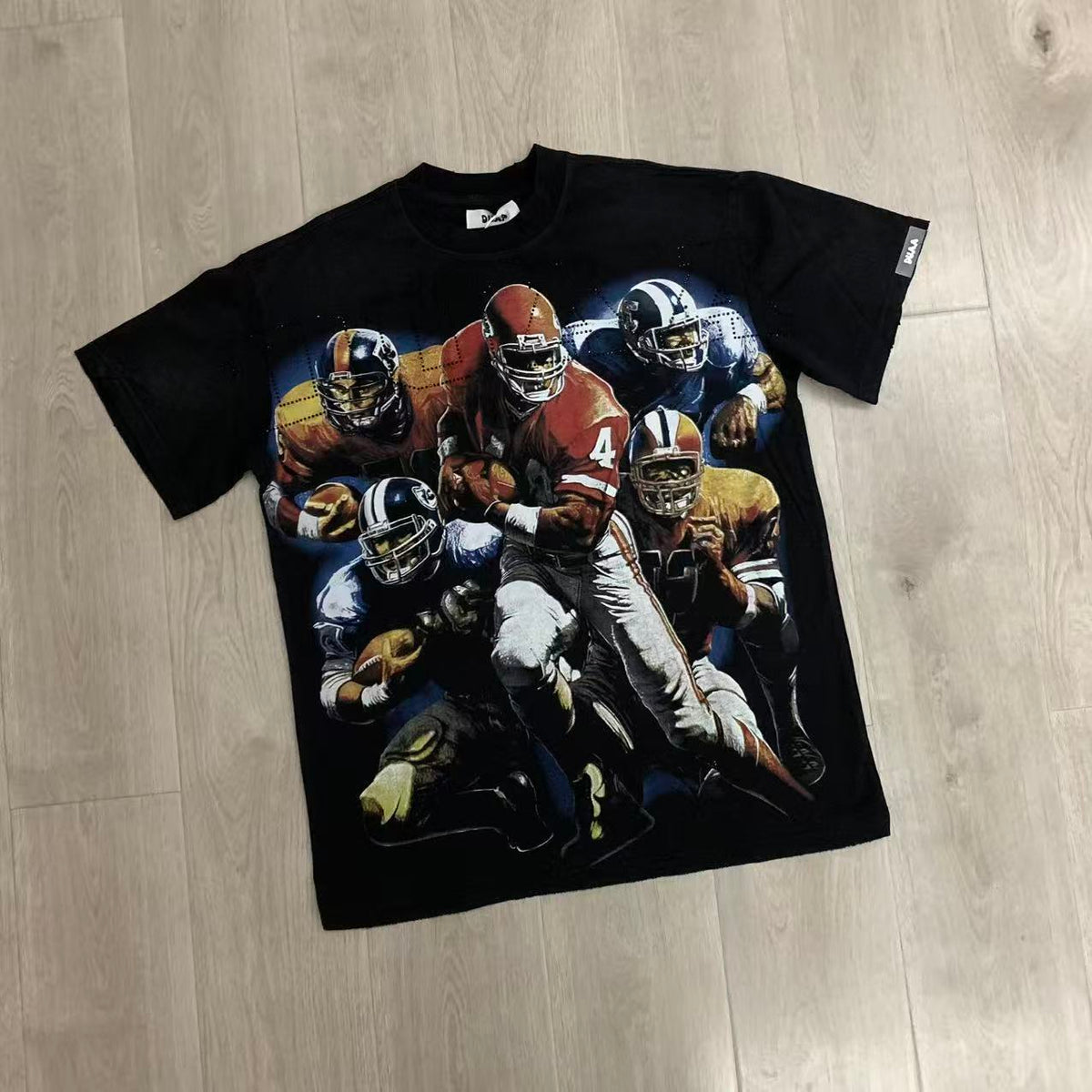 DUAA American Football Legends Vintage Black Washed T-Shirt