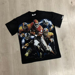 DUAA American Football Legends Vintage Black Washed T-Shirt