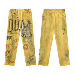 DUAA Clown California Yellow Vintage Straight Sweatpants