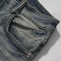 Purple‑Brand Vintage Yellowish Sand Fade Straight Leg Jeans