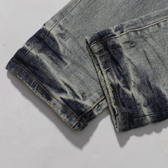 Purple‑Brand Vintage Faded Sand Wash Straight Leg Denim Jeans