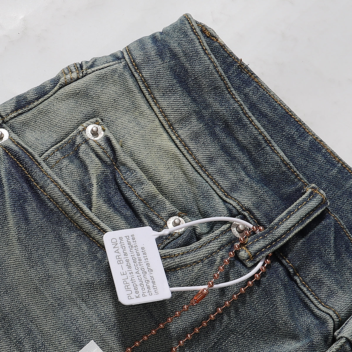 Purple‑Brand Vintage Yellowish Sand Fade Straight Leg Jeans
