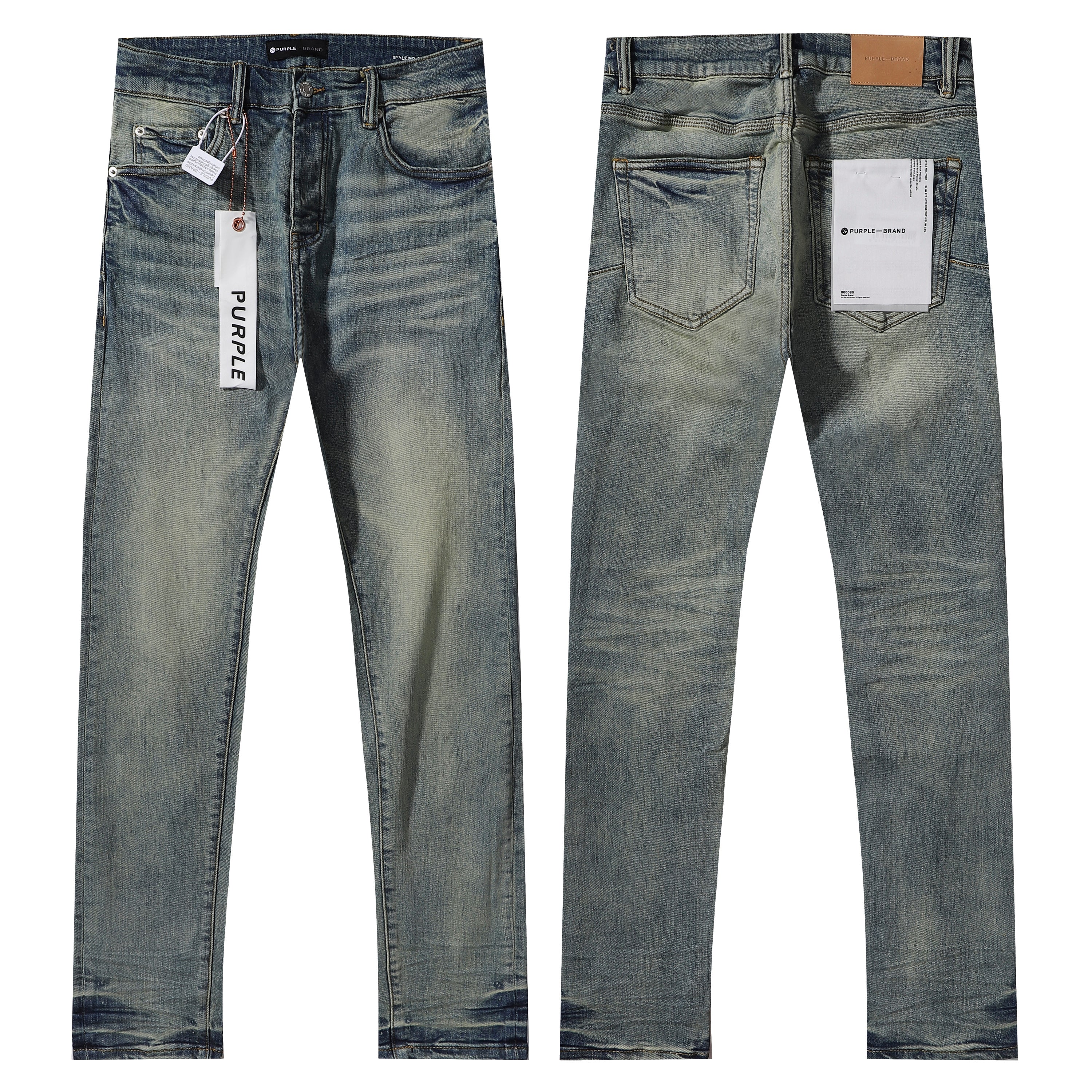 Purple‑Brand Vintage Yellowish Sand Fade Straight Leg Jeans