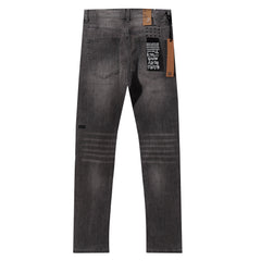 Ksubi Vintage Grey Gradient Washed Square Logo Slim Jeans