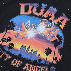 DUAA City Of Angels Retro Angel Vintage Black Washed T-Shirt