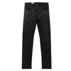 Ksubi Cross Studded Solid Black Slim Jeans