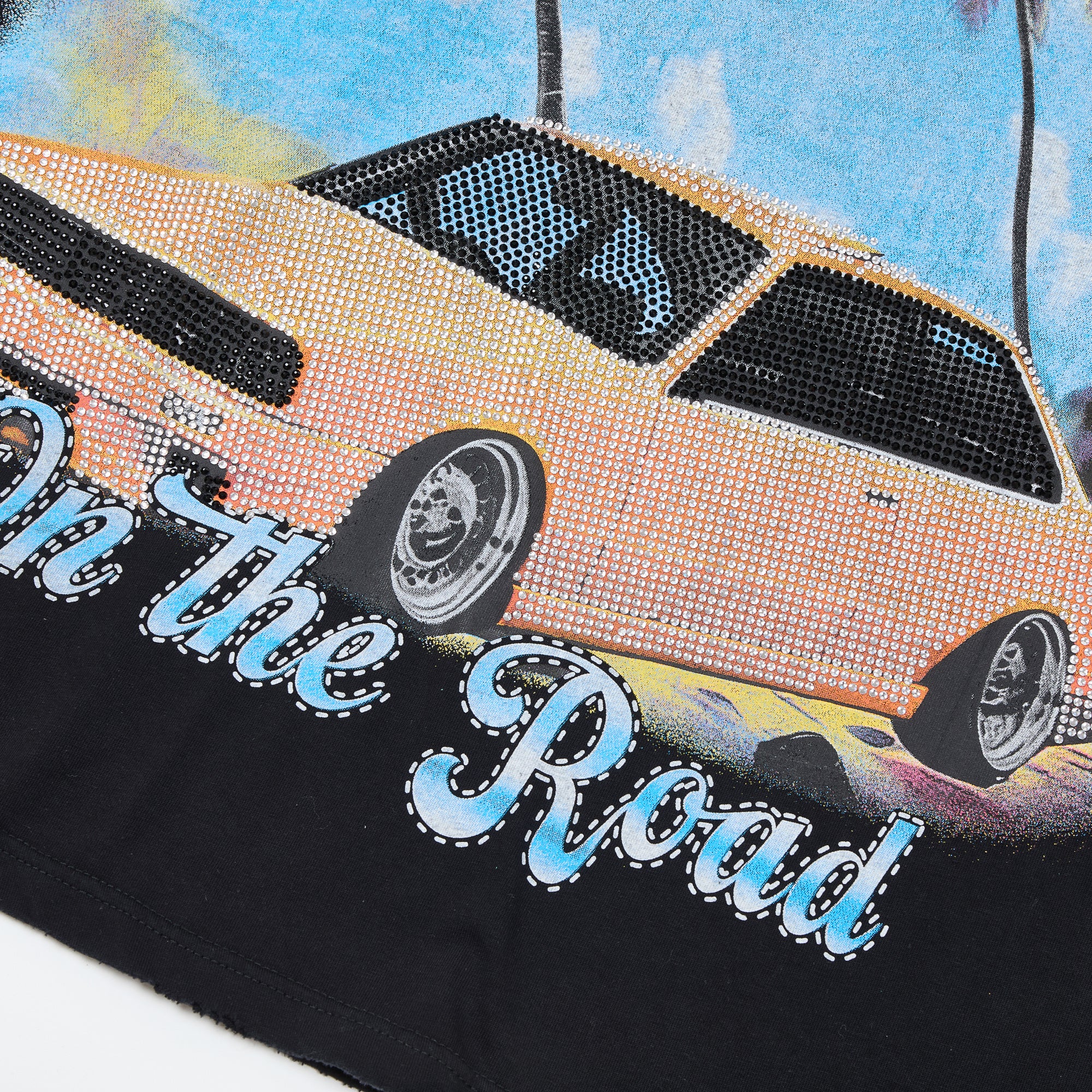 DUAA On The Road Retro Old Car Vintage Black Washed T-Shirt