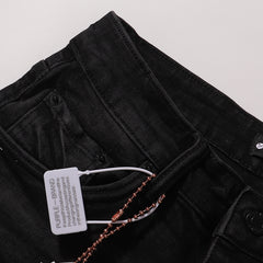 Purple‑Brand Black Faded Ripped White Paint Splatter Straight Jeans
