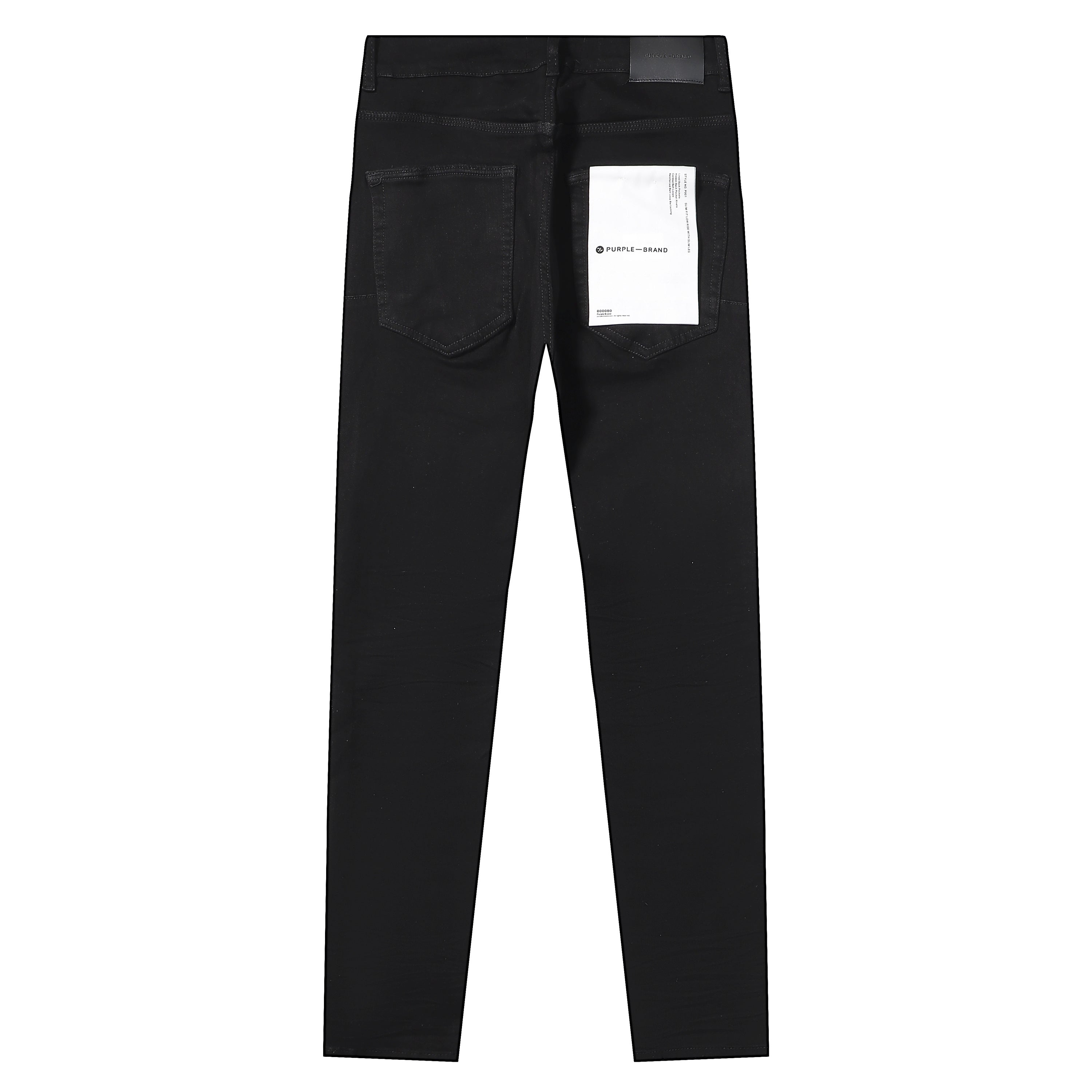 Purple‑Brand Solid Black Clean Straight Leg Jeans