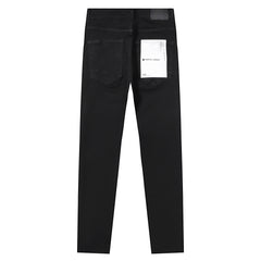 Purple‑Brand Solid Black Clean Straight Leg Jeans