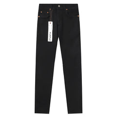 Purple‑Brand Solid Black Clean Straight Leg Jeans