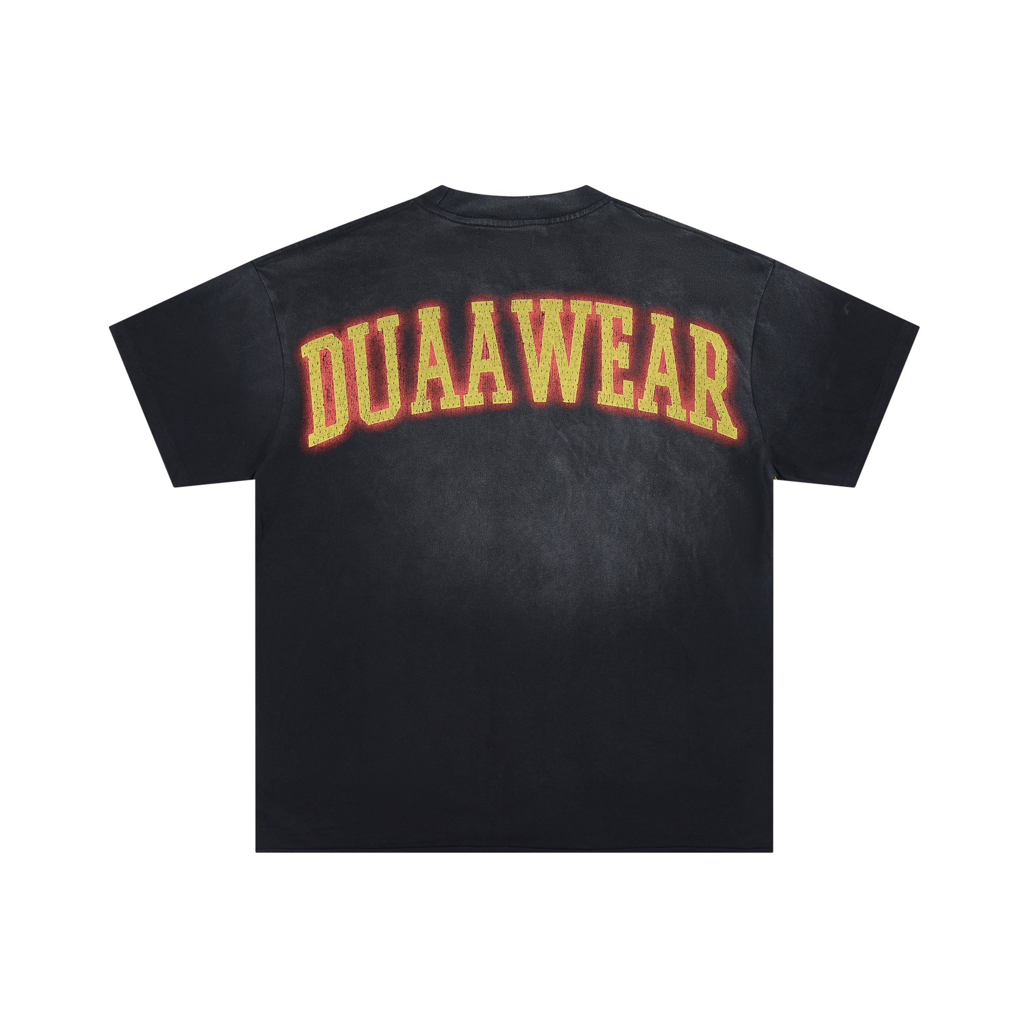 DUAAWEAR Flame Basketball Hoop Vintage Distressed Washed T-Shirt