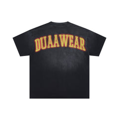 DUAAWEAR Flame Basketball Hoop Vintage Distressed Washed T-Shirt