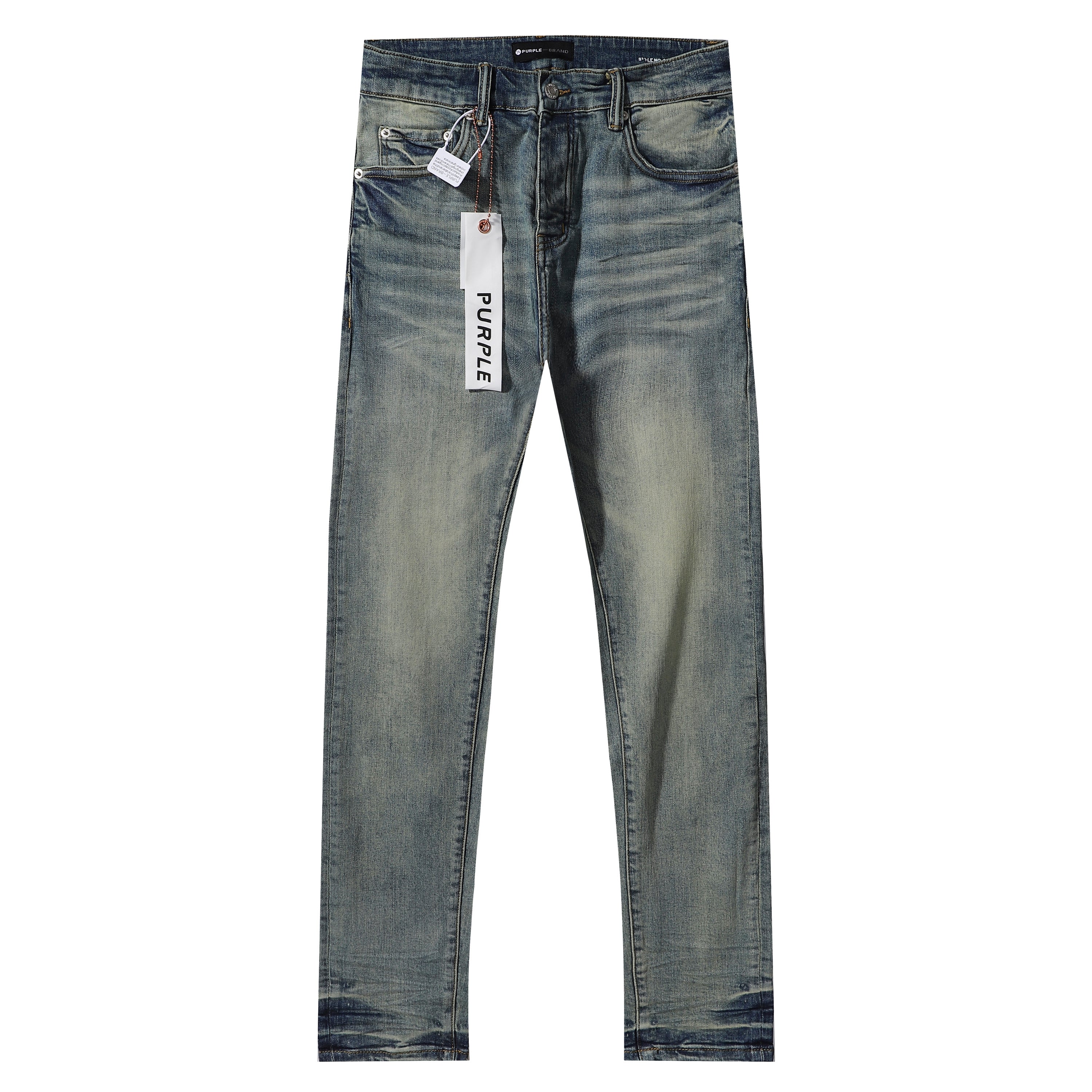 Purple‑Brand Vintage Yellowish Sand Fade Straight Leg Jeans
