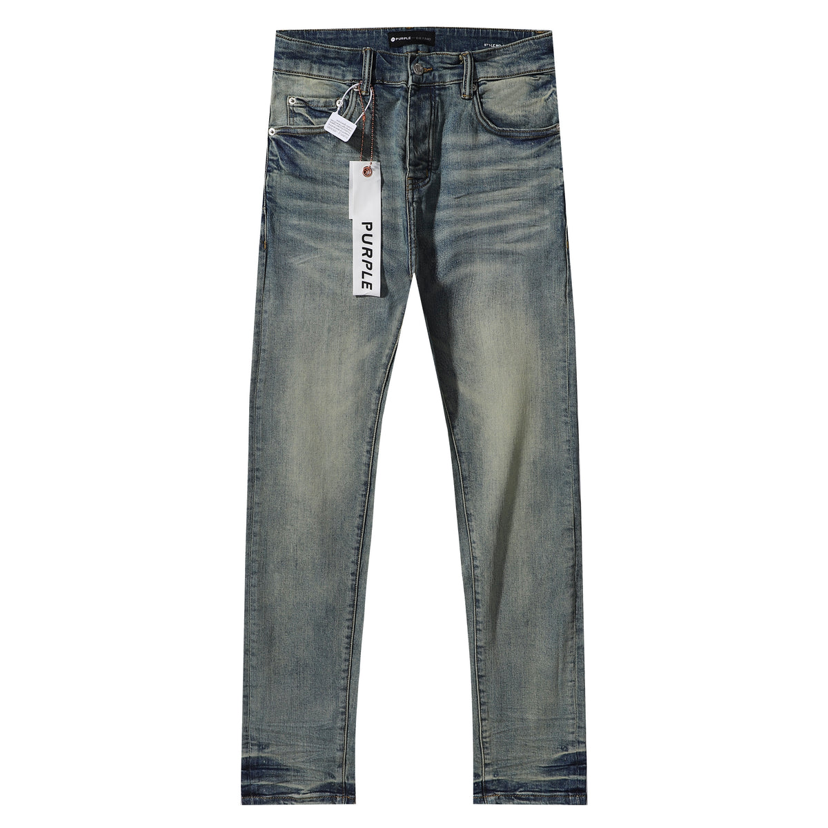 Purple‑Brand Vintage Yellowish Sand Fade Straight Leg Jeans