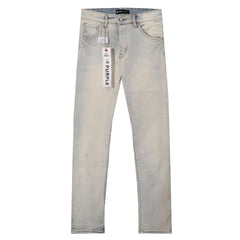 Purple‑Brand Bleach Wash Embossed Monogram Straight Jeans