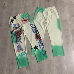 DUAA Gradient Monster Rose Graphic Sweatpants