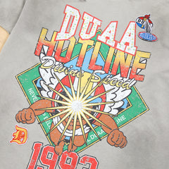 DUAA HOTLINE 1993 Racing Fake Two-Piece Vintage Washed Long Sleeve T-Shirt