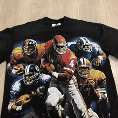 DUAA American Football Legends Vintage Black Washed T-Shirt