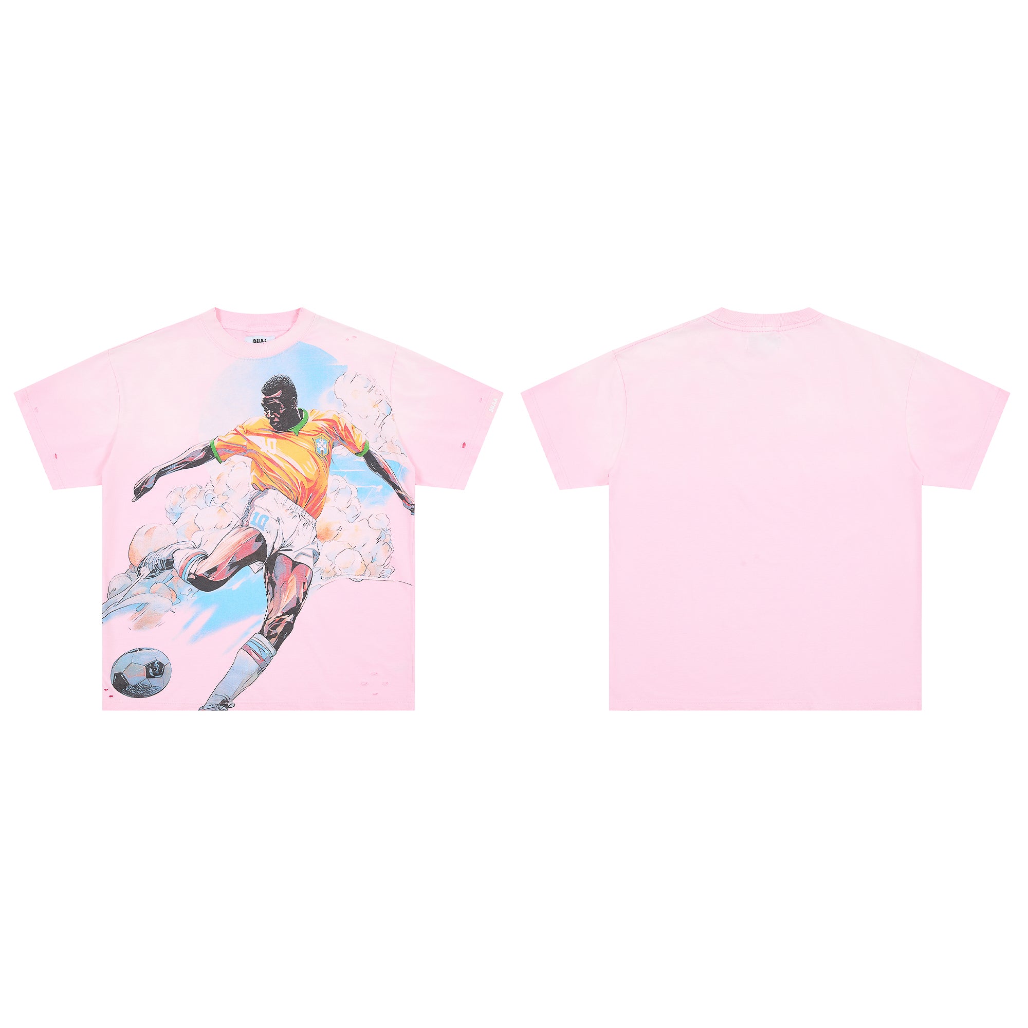 DUAA Brazil Football Legend Vintage Pink Washed T-Shirt