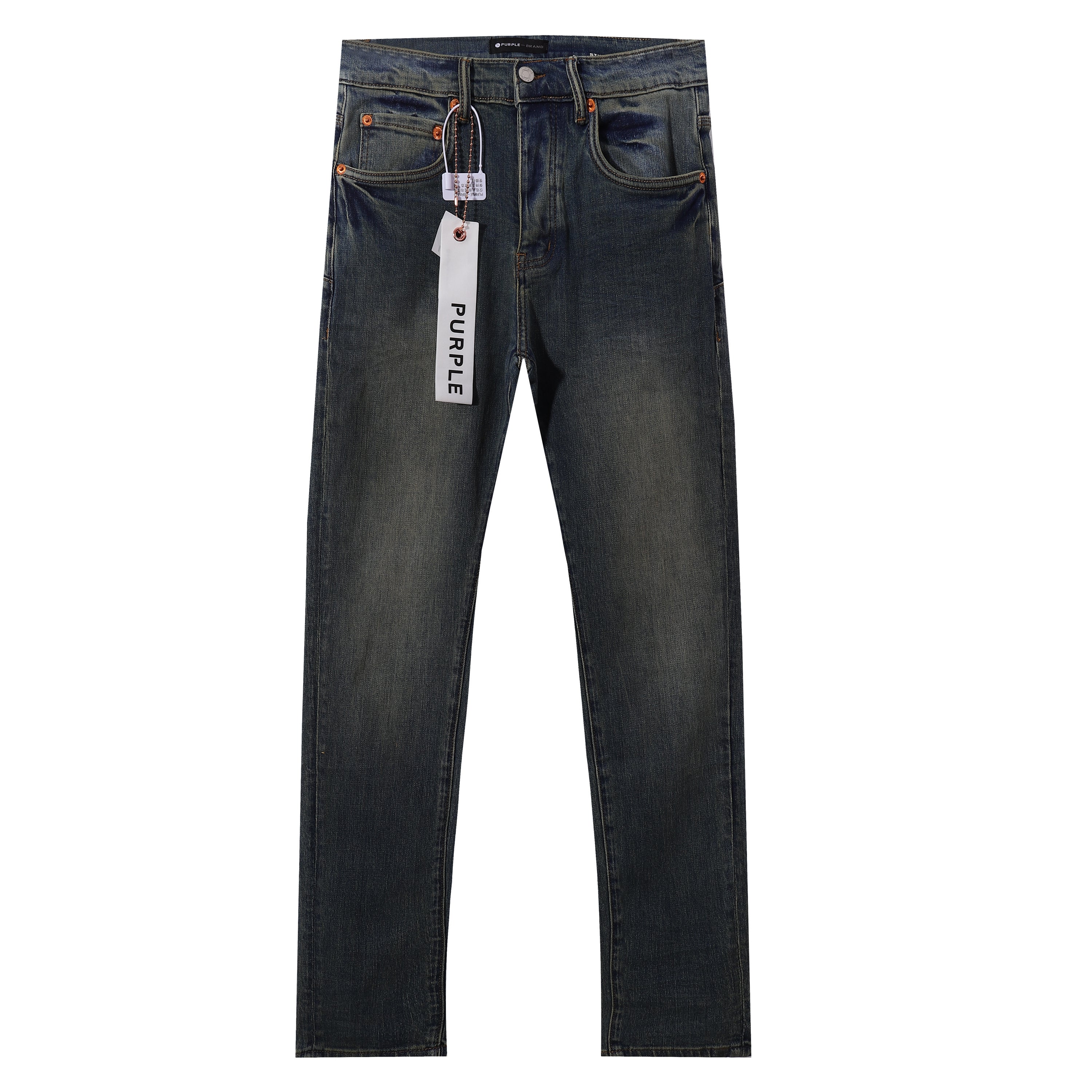 Purple‑Brand Dark Retro Faded Straight Leg Jeans