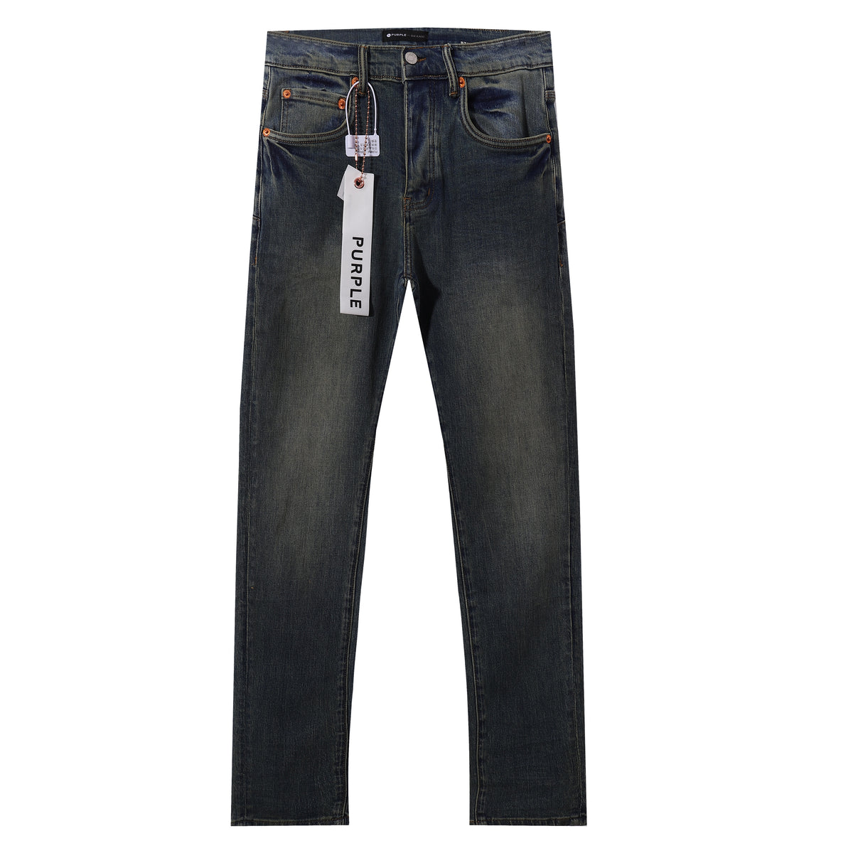 Purple‑Brand Dark Retro Faded Straight Leg Jeans