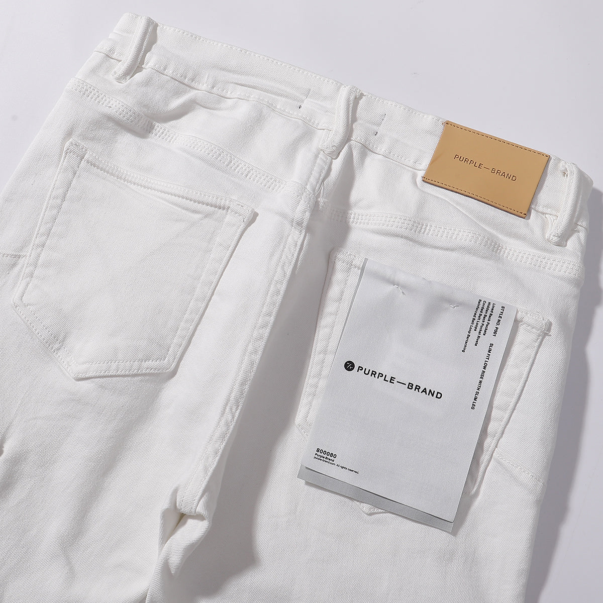 Purple‑Brand White Cargo Straight Leg Jeans