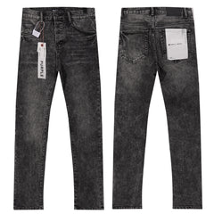Purple‑Brand Black Acid Wash Straight Denim Jeans
