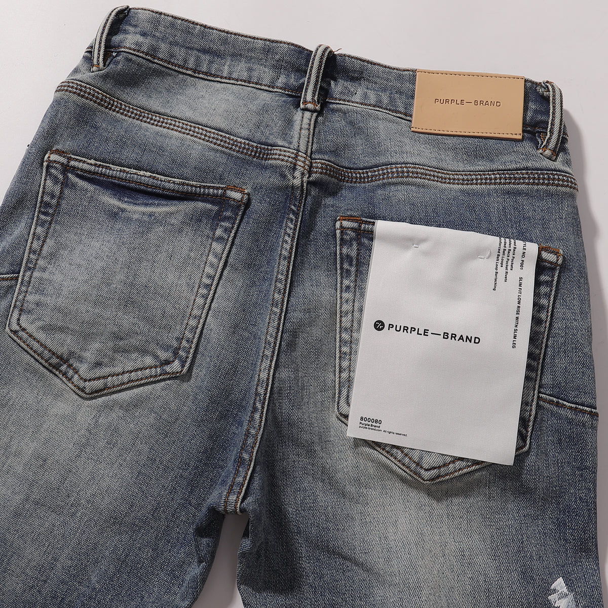 Purple‑Brand Vintage Blue White Paint Splatter Straight Jeans