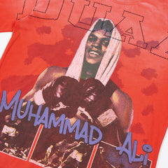 DUAA Muhammad Ali Boxing Legend Vintage Red Distressed Washed T-Shirt