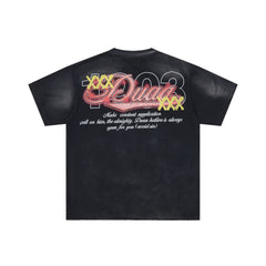DUAA Flame 8-Ball Poker Vintage Black Washed T-Shirt