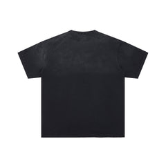 DUAA Retro Rocket Pilot Vintage Black Distressed Washed T-Shirt