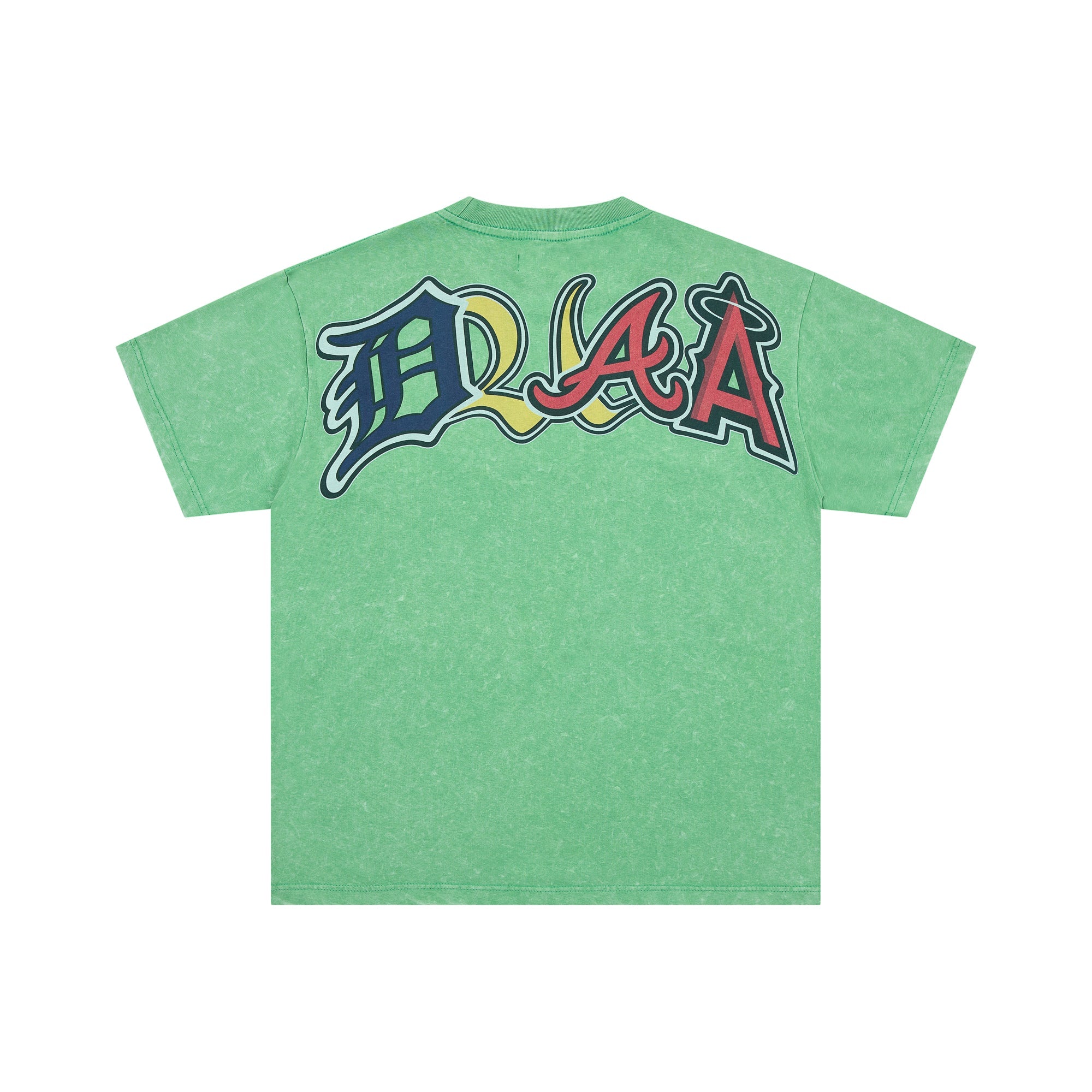 DUAA Vintage Washed Baseball Graphic Green T-Shirt