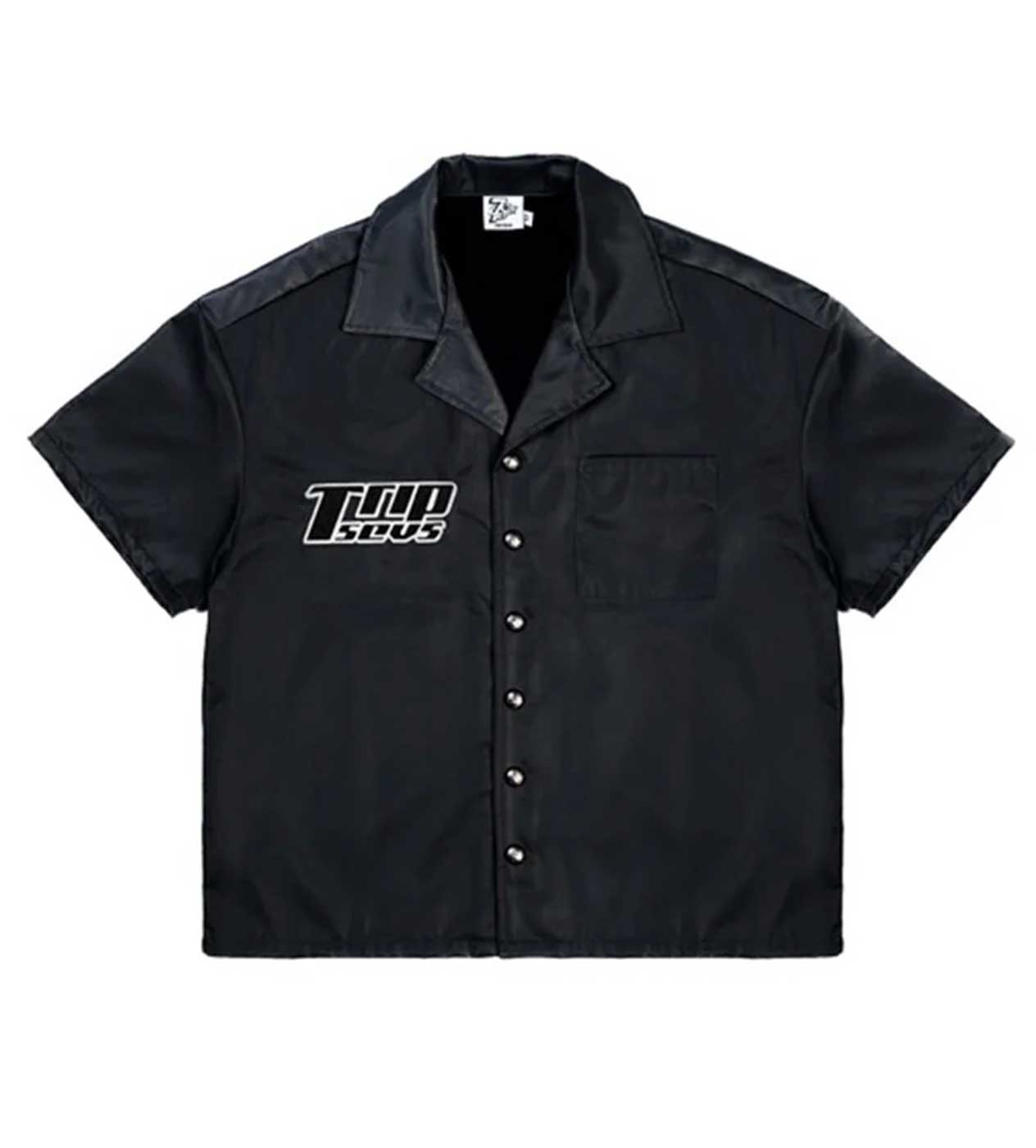 Triple Sevens Nylon Button Up Black