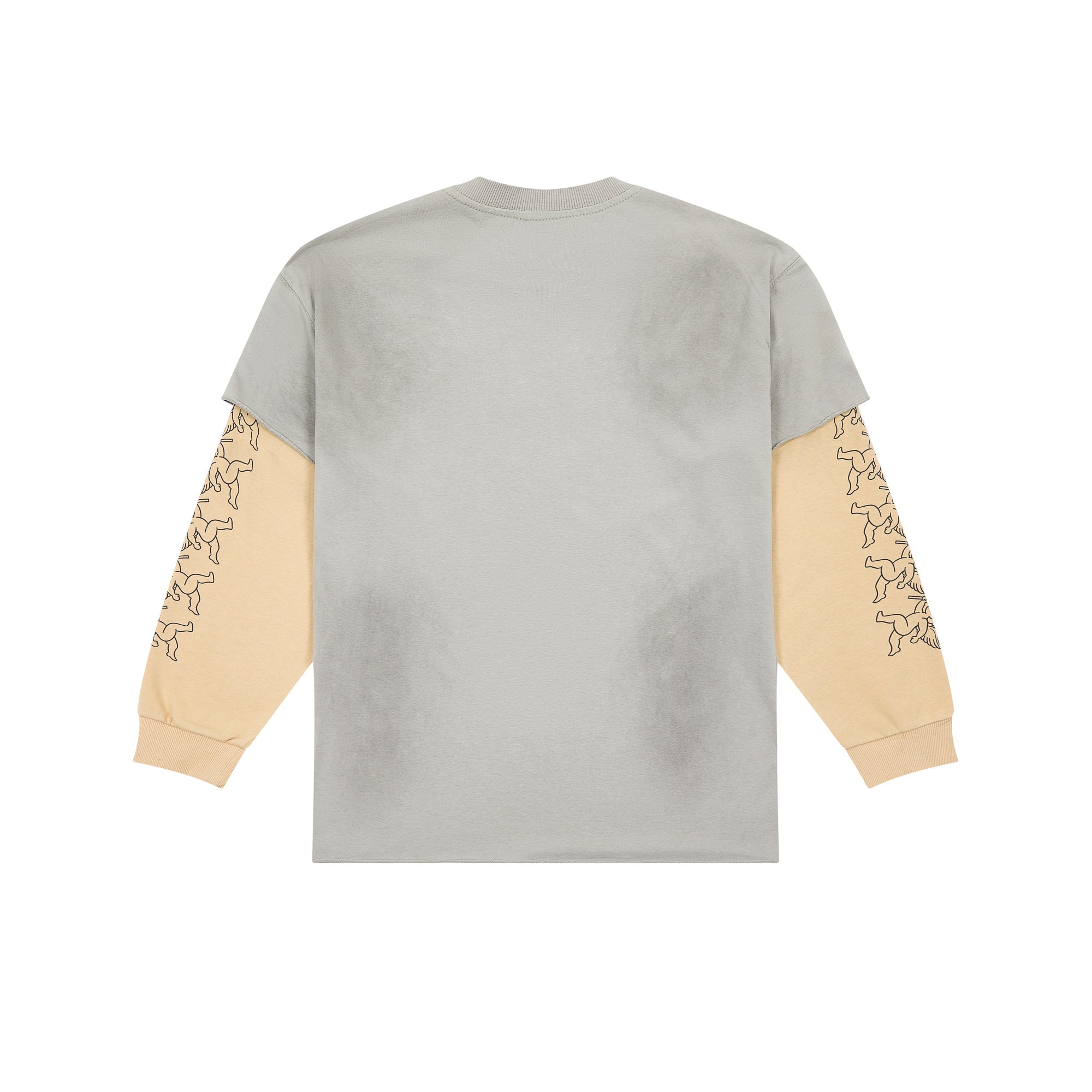 DUAA HOTLINE 1993 Racing Fake Two-Piece Vintage Washed Long Sleeve T-Shirt