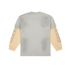 DUAA HOTLINE 1993 Racing Fake Two-Piece Vintage Washed Long Sleeve T-Shirt