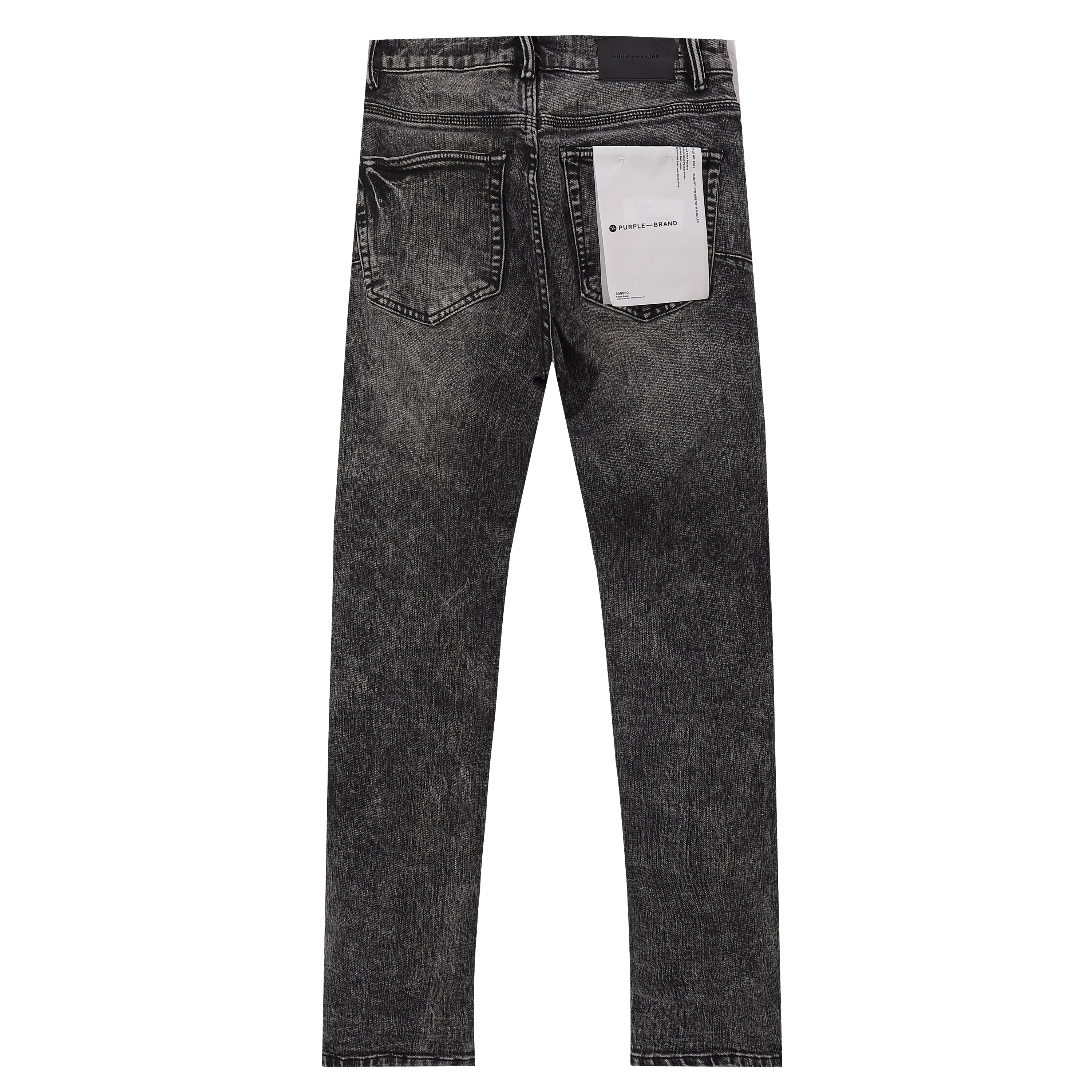 Purple‑Brand Black Acid Wash Straight Denim Jeans